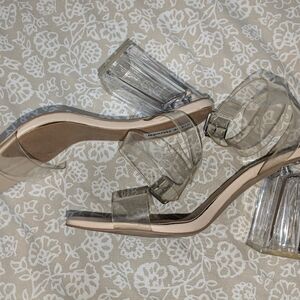 Steve Madden clear block heels used size 9